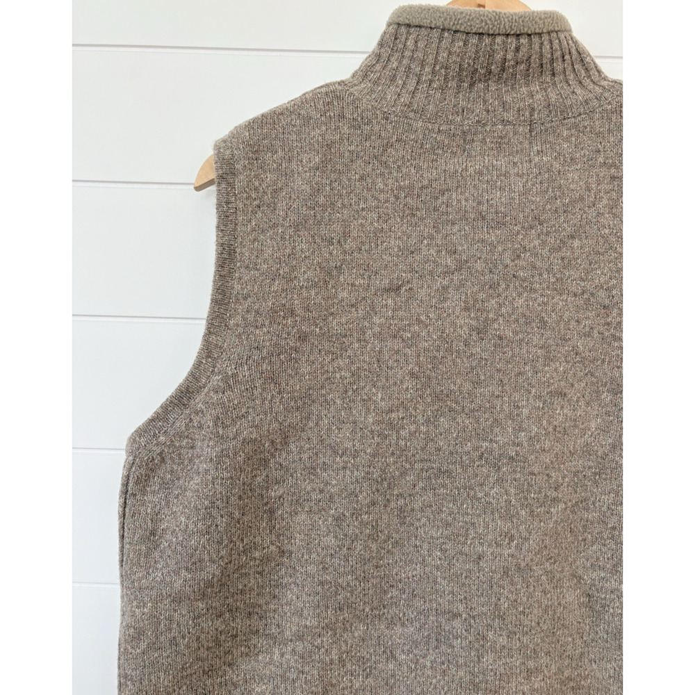 Pendleton Shetland Wool Zip Front Sweater Vest Fleece Lined Beige Tan Medium - Picture 11 of 16